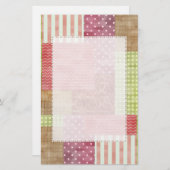 Trendy Patchwork Quilt Briefpapier (Voorkant / Achterkant)