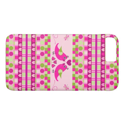Trendy Patronen en Tortelduifjes Case-Mate iPhone Case (Achterkant (Horizontaal))