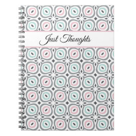 Trendy patronen in pastelgrijs, roze en blauw  notitieboek