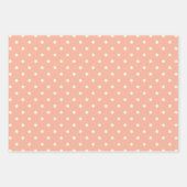 Trendy Patroon Koraal Peach Roze & Witte Polka Dot Inpakpapier Vel (Voorkant 3)