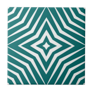 Trendy patroon met sterren wit en turquoise M2 Tegeltje