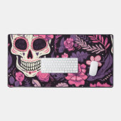 Trendy Patroon Schedel Bloem Elegant Modern Cool Bureaumat (Keyboard & Muis)