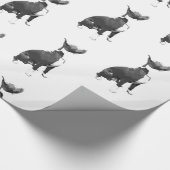 Trendy patroon zwart-wit Pit Bull dog Wrappi Cadeaupapier (Hoek)