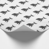 Trendy patroon zwart-wit Pit Bull dog Wrappi Cadeaupapier (Hoek)