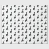 Trendy patroon zwart-wit Pit Bull dog Wrappi Cadeaupapier (Vlak)