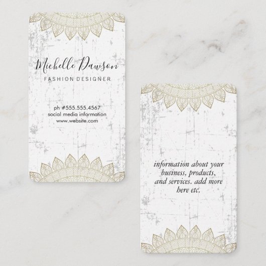 Trendy Patter Distress Visitekaartje (Voorkant / Achterkant)