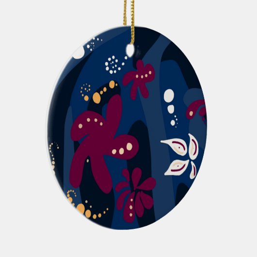 Trendy Pattern accessoires, abstract blauw roze Keramisch Ornament (Rechts)