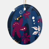 Trendy Pattern accessoires, abstract blauw roze Keramisch Ornament (Links)
