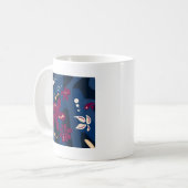 Trendy Pattern accessoires, abstract blauw roze Koffiemok (Voorkant links)