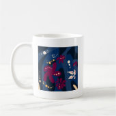 Trendy Pattern accessoires, abstract blauw roze Koffiemok (Links)