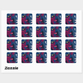 Trendy Pattern accessoires, abstract blauw roze Vierkante Sticker (Vel)