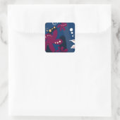 Trendy Pattern accessoires, abstract blauw roze Vierkante Sticker (Tas)