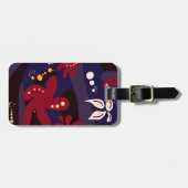 Trendy Pattern accessoires, zwart paars abstract Bagagelabel (Voorkant horizontaal)