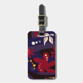 Trendy Pattern accessoires, zwart paars abstract Bagagelabel (Voorkant verticaal)