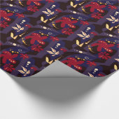 Trendy Pattern accessoires, zwart paars abstract Cadeaupapier (Hoek)