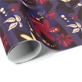 Trendy Pattern accessoires, zwart paars abstract Cadeaupapier (Rol Hoek)