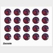 Trendy Pattern accessoires, zwart paars abstract Ronde Sticker (Vel)