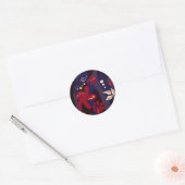 Trendy Pattern accessoires, zwart paars abstract Ronde Sticker (Envelop)