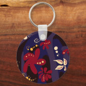 Trendy Pattern accessoires, zwart paars abstract Sleutelhanger (Voorkant)