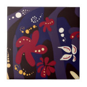Trendy Pattern accessoires, zwart paars abstract Tegeltje (Voorkant)