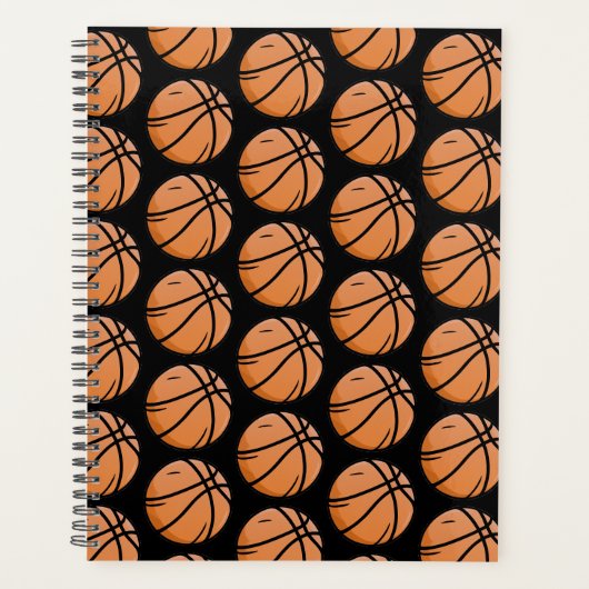 Trendy Pattern Basketbalspeler en coach zwart Planner (Voorkant)