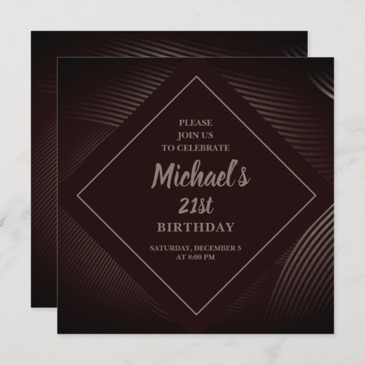 Trendy Pattern Birthday Invitation Kaart (Voorkant / Achterkant)