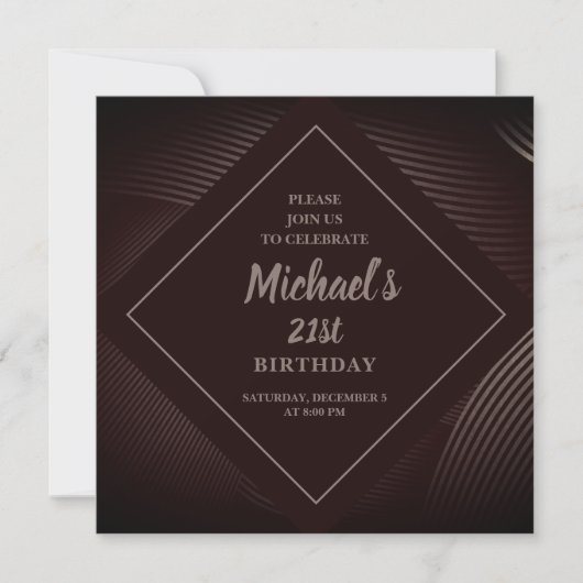 Trendy Pattern Birthday Invitation Kaart (Voorkant)