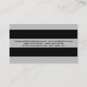 Trendy Pattern Grey Black Striped Visitekaartje (Achterkant)