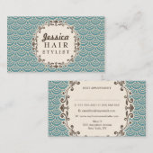 Trendy Pattern Hair Stylist Appointkaarten Afsprakenkaartje (Voorkant / Achterkant)