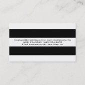 Trendy Pattern White Black Striped Visitekaartje (Achterkant)