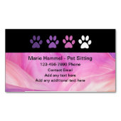 Trendy Paw Prints Pet Sitter Visitekaartje Magnet Magnetisch Visitekaartje (Voorkant)