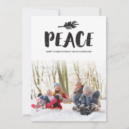 Trendy Peace Holiday-fotokaarten - zwart Feestdagenkaart
