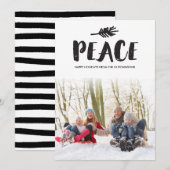 Trendy Peace Holiday-fotokaarten - zwart Feestdagenkaart (Voorkant / Achterkant)