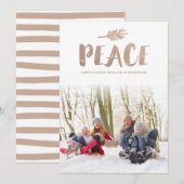 Trendy Peace Holiday Photo Cards Feestdagenkaart (Voorkant / Achterkant)
