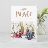 Trendy Peace Holiday Photo Cards Feestdagenkaart (Staand voorkant)