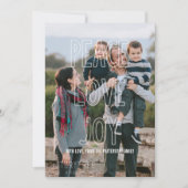 Trendy Peace Love Joy Overlay Holiday Flat Kaart (Voorkant)