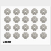 Trendy Peace Round Monogram Stickers - Silver (Vel)
