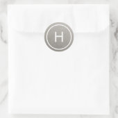 Trendy Peace Round Monogram Stickers - Silver (Tas)