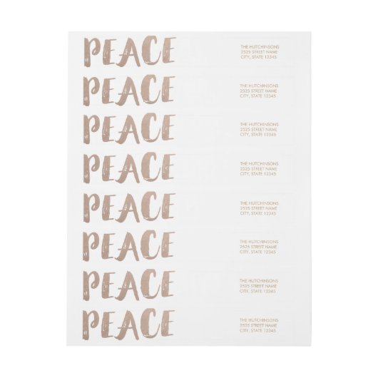 Trendy Peace Wraparound Holiday Labels (Vel)