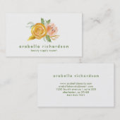 Trendy Peach and Gold Waterverf Floral Visitekaartje (Voorkant / Achterkant)