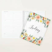 Trendy Peach Floral Monogrammed Planner (Display)