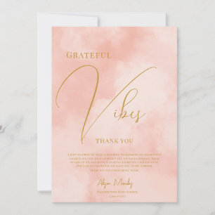 Trendy Peach Fuzz Grateful Vibes Afstuderen Bedankkaart