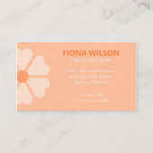 Trendy Peach Fuzz Roze Sinaasappel Bloemen Vrouwel Visitekaartje (Achterkant)