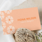 Trendy Peach Fuzz Roze Sinaasappel Bloemen Vrouwel Visitekaartje