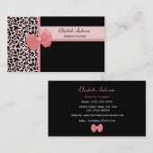 Trendy Peach Leopard Print Wedding Planner Visitekaartje (Voorkant / Achterkant)