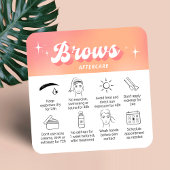 Trendy Peach Retro Groovy Brows After Care Cards Vierkante Visitekaartje