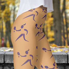 Trendy Peach Vrouwen Tennis Patroon Leggings