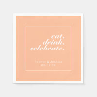 Trendy Peach & White Moderne minimalistische bruil