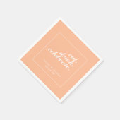 Trendy Peach & White Moderne minimalistische bruil Servet (Hoek)