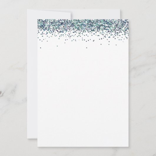 Trendy Peacock Blue Glitter Sweet 16 Birthday Kaart (Achterkant)